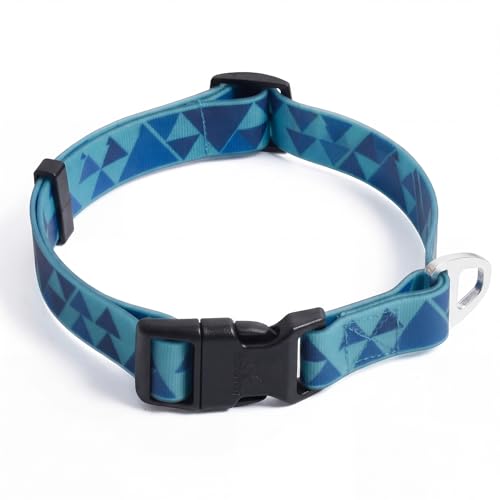 Waterproof & Odor-Free Dog Collar, Heavy-Duty D-Ring & Adjustable Fit, Pet Collar for Small, Medium and Large Dogs (L, Blue) - color: Blue, size: L