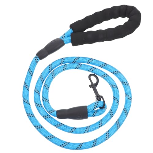 Toyvian Reflective Dog Leash Rope with Padded Handle, Heavy Duty Nylon 1.2cm X 150cm, Outdoor Walking Traction Leash for Small to Large Dogs
