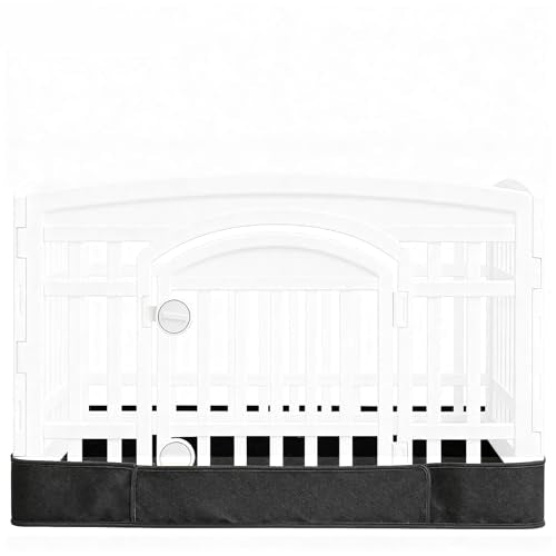 Dog Playpen Bottom Pad Mat for 36" 4-Panel Playpens - Scratch & Chew-Resistant Puppy Pen Floor Mat with Hook & Loop Fasteners, Waterproof & Leakproof, Non-Slip (Playpen Not Included) (PureBlack) - color: PureBlack