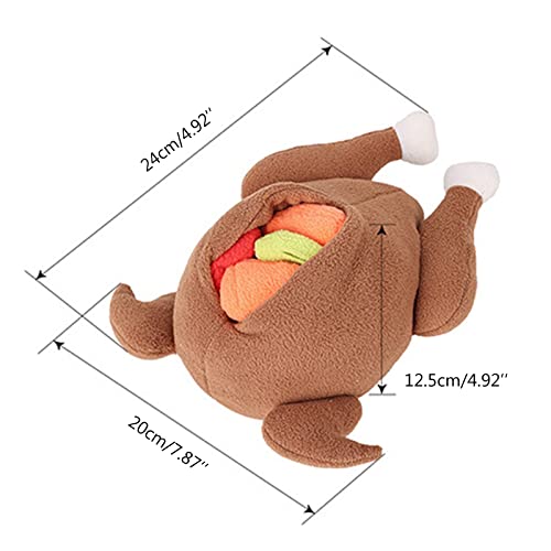 Dog Snuffle Plush Turkey Toy for Dogs Interactive Foraging Chew Toy Hide & Seek Reducing Boredom Preventing Obesity Dog Toy for Teething Puppies for Teeth Dog Snuffle Toys Plush Chew Toys
