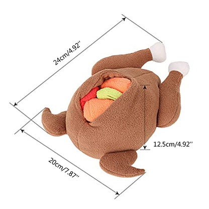 Dog Snuffle Plush Turkey Toy for Dogs Interactive Foraging Chew Toy Hide & Seek Reducing Boredom Preventing Obesity Dog Toy for Teething Puppies for Teeth Dog Snuffle Toys Plush Chew Toys