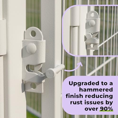 Dog Playpen Indoor with Wider Door, 50 inch 16 Panels Non Slip Dog Pen Indoor, Anti Rust Dog Fence, Free and Safe Play, White - size: 50 inch