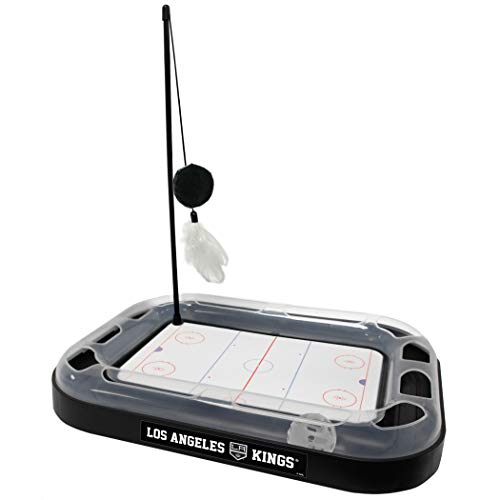 Pets First NHL Los Angeles Kings 5-in-1 Cat Scratcher Toy with Interactive Cat Ball Bell in Tracks - color: Los Angeles Kings