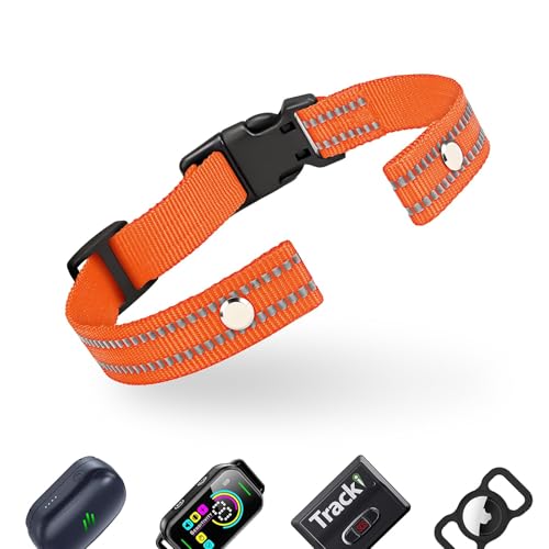 Collar Replacement Strap, Reflective Replacement Nylon Collar Strap Dog GPS Training Bark Receiver Collars, Durable Adjustable E Collar Straps for Small Medium Large Dogs, Orange - color: Orange