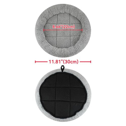 Small Cat Bed Mat with Surrounding Pillow, 11.81" Round Pet Cushion for Cats Puppy Rabbits Curling Sleep, Indoor Furniture/Carrier/Crate Pet Self Warming Pad, Washable, Small - color: Round S (11.81 inch)