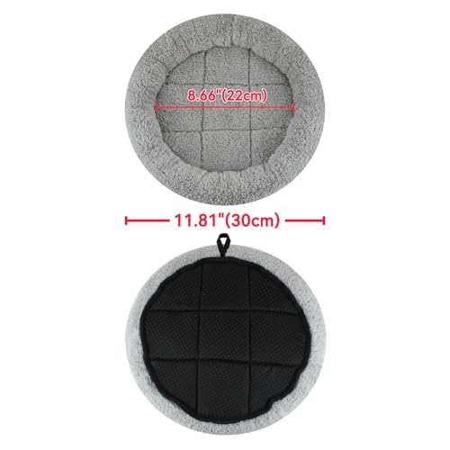 Small Cat Bed Mat with Surrounding Pillow, 11.81" Round Pet Cushion for Cats Puppy Rabbits Curling Sleep, Indoor Furniture/Carrier/Crate Pet Self Warming Pad, Washable, Small - color: Round S (11.81 inch)