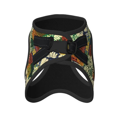 Hawaiian Tribal Elements and Hibiscus Dog Harness and Leash Set, No Pull Reflective Adjustable Soft Mesh Padded Pet Vest with Safety Buckle for Small Medium Dogs and Cats Medium - color: Hawaiian Tribal Elements And Hibiscus, size: Medium