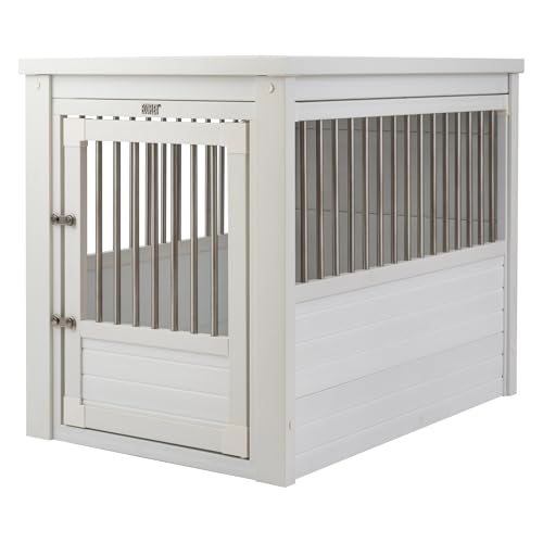 New Age Pet ecoFLEX Pet Crate/End Table, Antique White, Large - color: Antique White, size: 35.4"L x 24.0"W x 28.0"H