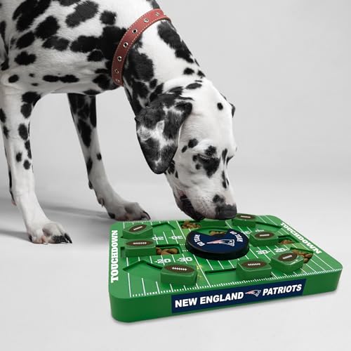 Pets First NFL New England Patriots Large Puzzle Toy - Interactive Dog Slow Feeding Puzzle Treat Toy - color: NEW ENGLAND PATRIOTS, size: Large