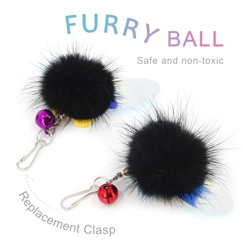 Cat Toy Wand Refills - 6 PCS Insect Shaped Furry Cat Toys Replacement, Interactive Cat Toys for Indoor Cat Kitten - size: Bug