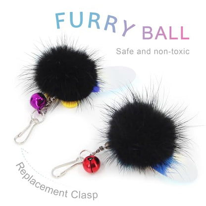 Cat Toy Wand Refills - 6 PCS Insect Shaped Furry Cat Toys Replacement, Interactive Cat Toys for Indoor Cat Kitten - size: Bug