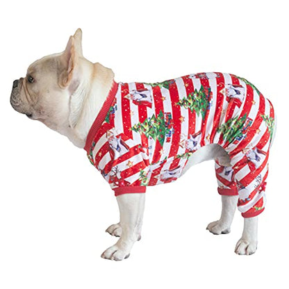 CuteBone Christmas Dog Pajamas Shirt Winter Holiday Cute Pjs Pet Clothes Bodysuit for Doggie Onesies P186XS - color: A03-Xmas186, size: X-Small