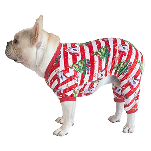 CuteBone Christmas Dog Pajamas Shirt Winter Holiday Cute Pjs Pet Clothes Bodysuit for Doggie Onesies P186S - color: A03-Xmas186, size: Small