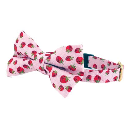 Ultra Joys Breakaway Cat Collar with Bells - Kitten Collar with Bowtie Strawberry Small - color: Strawberry-Bowtie Collar, size: Small