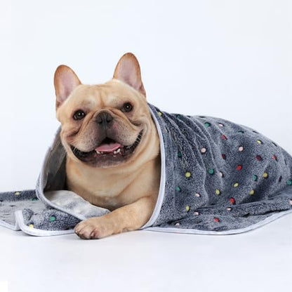 Luciphia 1 Pack 3 Blankets Super Soft Cute Dot Pattern Pet Blanket Flannel Throw for Dog Puppy Cat Medium(30x20), Grey - color: Grey2, size: 30x20 inch (Pack of 3)