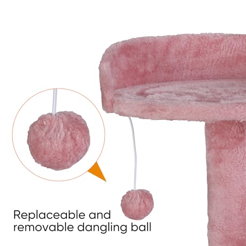 Nova Microdermabrasion 54 in Cat Tree Tower for Indoor Cats Multi-Level Cat Condo Cat Bed Furniture with Scratching Post Kittens Activity Center (Pink) - color: Pink