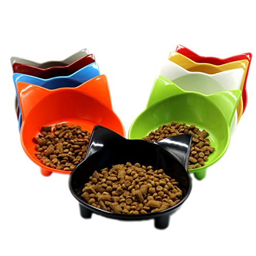 Cat Bowls, Anti-Slip Multi-Purpose Cat Food Bowl Pet Water Bowl Cat Feeding Bowl for Cats and Small Dogs (Black) - color: Black