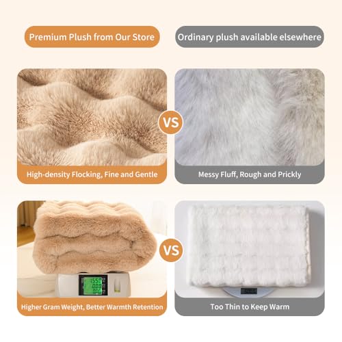Pet Blanket, Reversible Sherpa & Bubble Fleece Pet Throw, Ultra-Soft Plush for Cats & Small Dogs, Machine Washable, Anti-Static, Warm & Cozy,28"×22" Inch Coffee - color: Coffee, size: 28"L x 22"W Inches