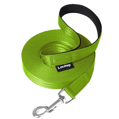 Dog Training Leash 15ft 20ft 30ft 50ft 100 feet - Extra Long Leash for Dogs with Padded Handle for Small Medium & Large Puppy Breed, Outdoor obedience, Agility Nylon Recall line Lead