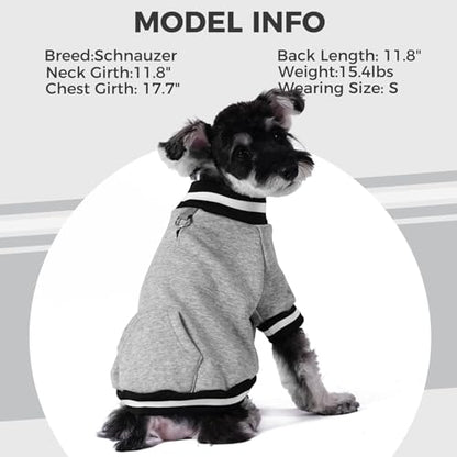 BINGPET Large Dog Sweater Pullover Fleece Vest with Leash Hole & D-Ring,Cotton Dog Hoodie for Small Medium Large Dogs Puppy Boys Girls,Thick Soft Fleece Winter Dog Clothes Cold Weather Sweatshirt Coat - color: Grey, size: L(Chest: 27",Neck: 18",Back: 17")