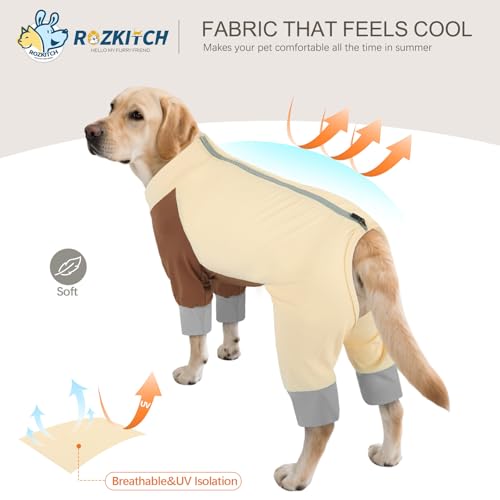 Dog Sunscreen Shirt X Large UV Protection Shirt for Summer Lightweight, Stretchable, and Quick-Drying Keeps Your Pet Cool and Safe from Sun Damage YellowBrwon XL - color: YellowBrwon, size: XL