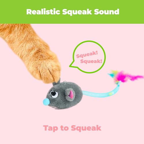 Catify by Best Pet Supplies Interactive Cat Toys – Plush, Motion-Activated & Squeaking Toys with Premium North American Catnip for Indoor Cats & Kittens - Squeaking Mice Set, Beige & Gray - color: Squeaking Mice Beige & Gray