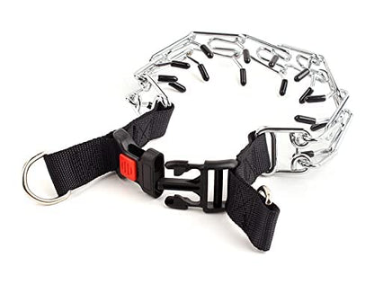 Dog Prong Collar, Adjustable Dog Training Collar with Quick Release Buckle for Small Medium Large Dogs - color: Black, size: XL/4.0mm (Neck: 20"-23" Weight: 90 lbs)
