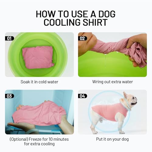 2Pack Dog Shirts, Breathable Dog Cooling Shirt For Large Dogs, Sun Protection Dogs Cooling Vest Tank Tops, Lightweight Soft Stretchy Sun Shirts, Sleeveless Summer Pet Clothes - Green + Pink 3XL - color: Pink+Green, size: Xxx-large