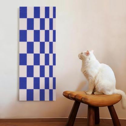 Wall Cat Scratcher for Indoor Cats - Reusable & Damage-Free Wall-Mounted Fabric Scratching, DIY for Furniture and Wall Protection (11.81''x31.50'', Purple Mosaic Check Pattern) - color: 6.Purple Mosaic Check Pattern