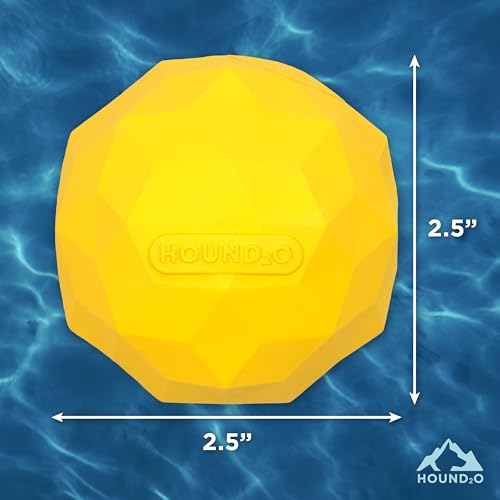 Dog Toys | Squeaky Fetch Ball for Dogs | Bright Yellow Floating Outdoor Dog Ball with Squeaker - color: Yellow