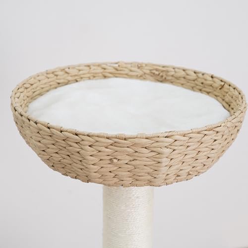 PetPals® Pharaoh 5-Level Cat Tree with Recycled Paper Rope Baskets, Sisal Scratching Posts, Teaser Toy, Massager, Eco-Friendly Boho Cat Furniture for Cats Up to 15 lbs - color: Beige