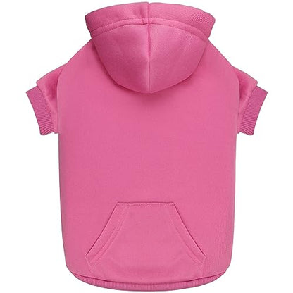 Dog Sweaters for Medium Dogs Dog Hoodie Dog Sweater Solid Soft Brushed Fleece Dog Clothes Dog Hoodie Sweatshirt with Pocket(Pink-M) - color: Pink, size: Medium