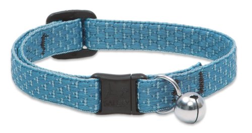 LupinePet Eco 1/2" Tropical Sea Cat Safety Collar with Bell , 8-12" - color: Tropical Sea