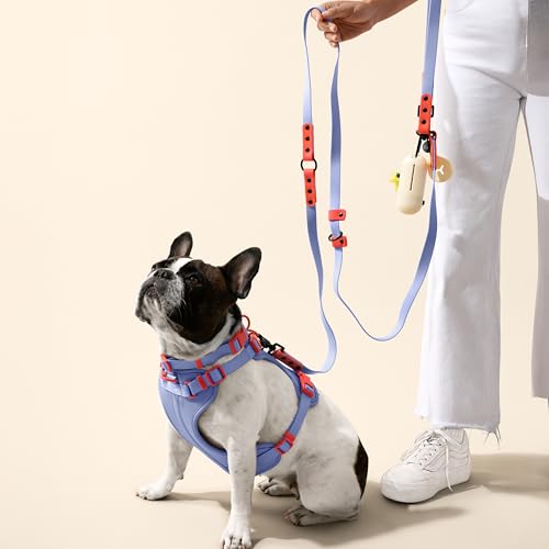 HNS1000E Arlo Extra Small Adjustable Soft Padded No Pull Pet Harness with 3 Buckles and 3 Leash Clips, Sangria - color: Periwinkle, size: X-Small (Chest: 11.8 - 17")