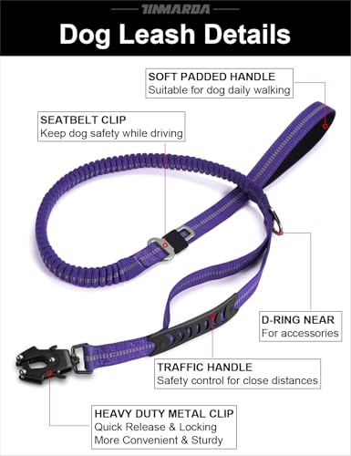 Heavy Duty Dog Leash, 4-6FT Shock Absorbing Dog Leashes with Traffic Handle and Comfortable Padded Handles, Advanced Easy Metal Clip, No Pull Reflective Leash for Medium Large Dogs that Pull (Blue) - color: Blue