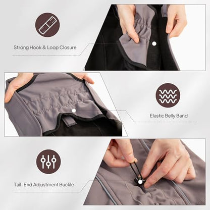 Dog Coat Warm Dog Winter Coat Waterproof Dogs Jacket with Reflective Pet Fleece Vest Zip-Up Cold Weather Coats for Large Dogs Turtleneck Windproof Coats (Grey,Small) - color: Grey, size: Small