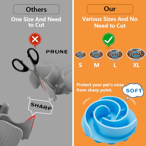 Slow Feeder Dog Bowls Insert, Animire Soft Silicone Slow Eating Dog Food Bowl for Small, Medium and Large Dogs, Compatible with Regular and Elevated Bowls - color: Blue, size: M
