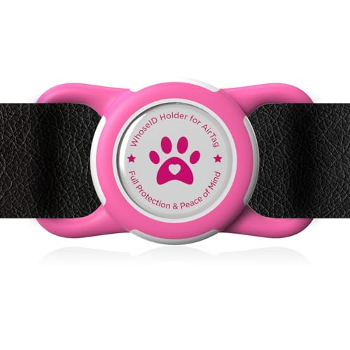 Airtag Dog Collar Holder, Durable & Lightweight Airtag Case, Slide-on Waterproof Protective Air Tag Holder for Dog Collar - for Dogs and Cats (Rose, Medium) - color: Rose, size: Regular