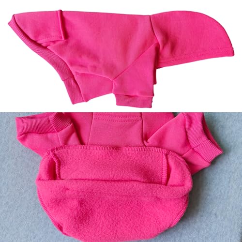 Jecikelon Winter Dog Hoodie Sweatshirts with Pockets Warm Dog Clothes for Small Dogs Chihuahua Coat Clothing Puppy Cat Custume (Rose red, XX-Small) - color: Rose red, size: XX-Small