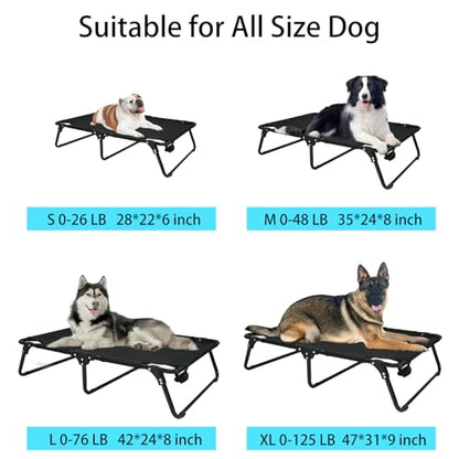 Elevated Raised Small Meduim Dog Bed Cots,Cooling Foldable No Assembly Need Pet Hammock Bed with Breathable Mesh, Indoor Outdoor Dog Pet Bed for Small Meduim Dogs, Chew Proof, Black - size: Small