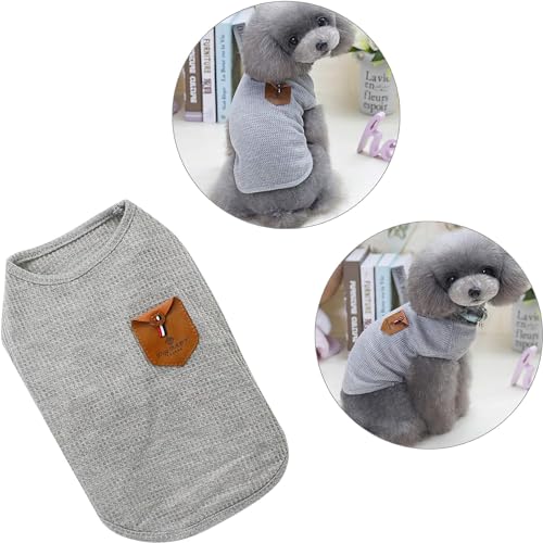 YAODHAOD 100% Cotton Summer Lightweight Pet T-Shirts - Soft Breathable Stretchy Dogs & Cats Tee Shirt - Minimalist Sleeveless Vest Dog Apparel (2pack) - Medium & Small Dog Clothes (S) - size: S