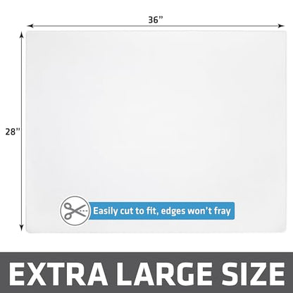 Drymate Original Cat Litter Mat, Contains Mess from Box, Protects Floors, Urine-Proof, Machine Washable, Soft on Kitty Paws, Absorbent, Waterproof (USA Made, Recycled Content) (28”x36”)(White)