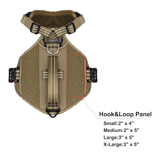ICEFANG GN8 Tactical Dog Harness with 4X Metal Buckles for Small Sized Dogs,Reflective in Training Walking K9 Vest,No-Pull Front Leash Clip,Adjustable Pet Harness (Brown, Small (Pack of 1)) - color: Brown, size: Small (Pack of 1)
