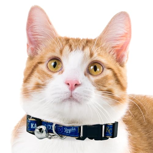 MLB CAT Collar Kansas City Royals Satin Baseball Team Cat Collar with Bell for Dogs & Cats - color: Kansas City Royals