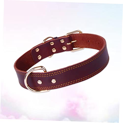 Happyyami Wide Dog Collar for Small Medium Large Dogs Genuine Grade Soft Padded Comfortable Pet Collar