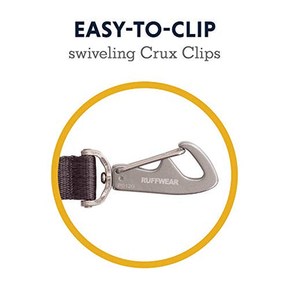 Ruffwear, Switchbak Hands‑Free Dog Leash, Adjustable 2.5–7 ft, Double‑Ended Lead with Lockable Crux Clips and Sliding V‑Rings, Waist‑Worn, Over‑Shoulder or Handheld, Basalt Gray - color: Basalt Gray