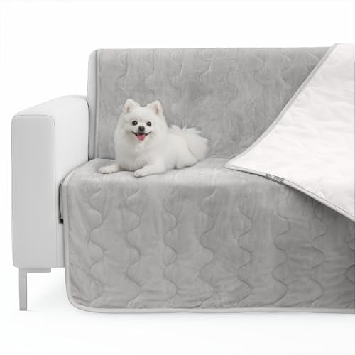 Paw Inspired Non-Slip Couch & Furniture Protector, Waterproof, Washable Bed & Couch Cover for Dogs, Cats, Pets (Anti-Slip, Gray) - color: Anti-slip Gray