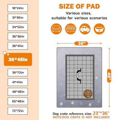 LOOBANI Washable Pee Pads for Dogs, Fast Absorption Reusable Puppy Pads, Waterproof Whelping Pad, Non Slip Training Pet Playpen Mat for Floor, Dog Crate, Grey 2 Pack 36 x 48 in - size: 36x48 in(2 Pack)