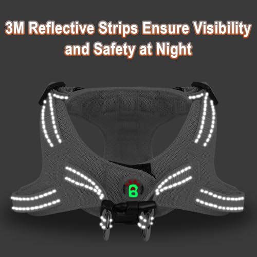 Dog Harness Step in Dog Vest Harness, Reflective Adjustable Puppy No Pull Harness Breathable Soft for Small and Medium Dogs Cats, Grey, XS - color: Grey, size: X-Small