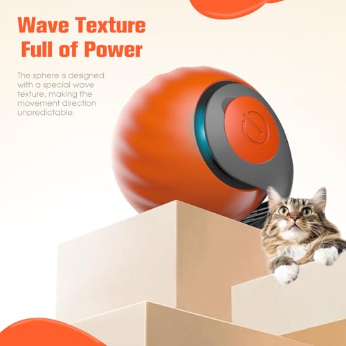2026 New Upgrade Speedy Tail Cat Toy, Smart Interactive Pet Toys Comes with 4 Tails, Reinforced Version of The Cat Toys Balls, Two Speed Adjustment (Orange) - color: Red